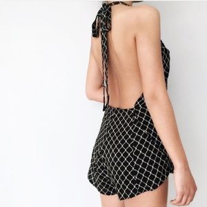 Honey Punch Black Halter Romper